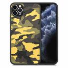 For iPhone 11 Pro Camouflage Leather Back Cover Phone Case(Yellow) - 1