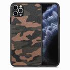 For iPhone 11 Pro Max Camouflage Leather Back Cover Phone Case(Brown) - 1