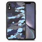 For iPhone XR Camouflage Leather Back Cover Phone Case(Blue) - 1
