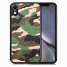 For iPhone XR Camouflage Leather Back Cover Phone Case(Green) - 1