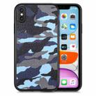 For iPhone XS Max Camouflage Leather Back Cover Phone Case(Blue) - 1