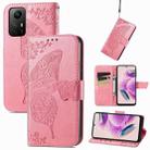 For Xiaomi Redmi Note 12S Butterfly Love Flower Embossed Leather Phone Case(Pink) - 1