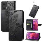 For Motorola Moto G24 Butterfly Love Flower Embossed Leather Phone Case(Black) - 1