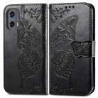 For Motorola Moto G Stylus 5G 2024 Butterfly Love Flower Embossed Leather Phone Case(Black) - 2