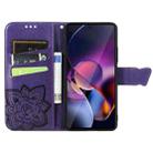 For Motorola Moto G Stylus 5G 2024 Butterfly Love Flower Embossed Leather Phone Case(Dark Purple) - 3