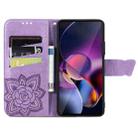 For Motorola Moto G Stylus 5G 2024 Butterfly Love Flower Embossed Leather Phone Case(Light Purple) - 3