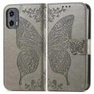 For Motorola Moto G Stylus 5G 2024 Butterfly Love Flower Embossed Leather Phone Case(Gray) - 2