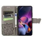 For Motorola Moto G Stylus 5G 2024 Butterfly Love Flower Embossed Leather Phone Case(Gray) - 3