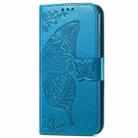 For Motorola Edge 50 Pro Butterfly Love Flower Embossed Leather Phone Case(Blue) - 2