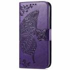 For Motorola Edge 50 Pro Butterfly Love Flower Embossed Leather Phone Case(Dark Purple) - 2