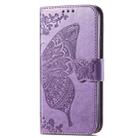 For Motorola Edge 50 Pro Butterfly Love Flower Embossed Leather Phone Case(Light Purple) - 2