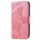 For Motorola Edge 50 Pro Butterfly Love Flower Embossed Leather Phone Case(Pink) - 2