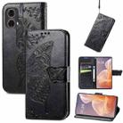 For Motorola Moto G85 Butterfly Love Flower Embossed Leather Phone Case(Black) - 1