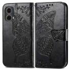 For Motorola Moto G85 Butterfly Love Flower Embossed Leather Phone Case(Black) - 2