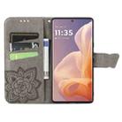 For Motorola Moto G85 Butterfly Love Flower Embossed Leather Phone Case(Gray) - 3