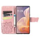 For Motorola Moto G85 Butterfly Love Flower Embossed Leather Phone Case(Rose Pink) - 3