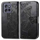 For Motorola  Edge 50 Neo Butterfly Love Flower Embossed Leather Phone Case(Black) - 2