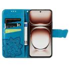 For Motorola  Edge 50 Neo Butterfly Love Flower Embossed Leather Phone Case(Blue) - 3