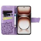 For Motorola  Edge 50 Neo Butterfly Love Flower Embossed Leather Phone Case(Light Purple) - 3