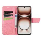For Motorola  Edge 50 Neo Butterfly Love Flower Embossed Leather Phone Case(Pink) - 3