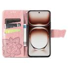For Motorola  Edge 50 Neo Butterfly Love Flower Embossed Leather Phone Case(Rose Pink) - 3