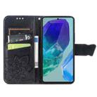 For Motorola Moto G55 Butterfly Love Flower Embossed Leather Phone Case(Black) - 3