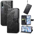 For Honor 30i Butterfly Love Flower Embossed Leather Phone Case(Black) - 1