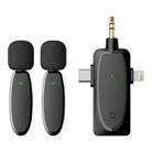 One by Two 3 in 1 Mini Wireless Lavalier Microphones for iPhone / Android / Camera with Noise Reduction Function - 1