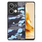 For OPPO Reno9 Pro+ Camouflage Leather Back Cover Phone Case(Blue) - 1