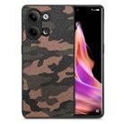 For OPPO Reno9 Camouflage Leather Back Cover Phone Case(Brown) - 1