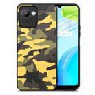 For Realme C30 Camouflage Leather Back Cover Phone Case(Yellow) - 1