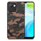 For Realme C30 Camouflage Leather Back Cover Phone Case(Brown) - 1