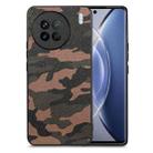 For vivo X90 Camouflage Leather Back Cover Phone Case(Brown) - 1