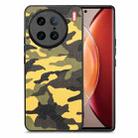 For vivo X90 Pro Camouflage Leather Back Cover Phone Case(Yellow) - 1
