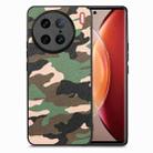 For vivo X90 Pro Camouflage Leather Back Cover Phone Case(Green) - 1