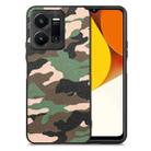 For vivo Y35 Camouflage Leather Back Cover Phone Case(Green) - 1