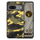 For Google Pixel 7A Camouflage Leather Back Cover Phone Case(Yellow) - 1