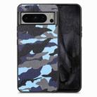 For Google Pixel 8 Pro Camouflage Leather Back Cover Phone Case(Blue) - 1