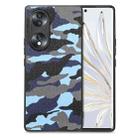For Honor 70 Camouflage Leather Back Cover Phone Case(Blue) - 1