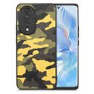 For Honor 80 Camouflage Leather Back Cover Phone Case(Yellow) - 1