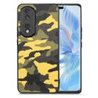 For Honor 80 Pro Camouflage Leather Back Cover Phone Case(Yellow) - 1