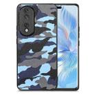 For Honor 80 Pro Camouflage Leather Back Cover Phone Case(Blue) - 1