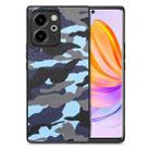 For Honor 80 SE Camouflage Leather Back Cover Phone Case(Blue) - 1