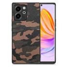 For Honor 80 SE Camouflage Leather Back Cover Phone Case(Brown) - 1