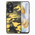 For Honor 90 Camouflage Leather Back Cover Phone Case(Yellow) - 1