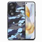 For Honor 90 Camouflage Leather Back Cover Phone Case(Blue) - 1