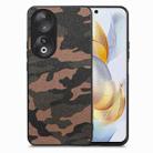 For Honor 90 Camouflage Leather Back Cover Phone Case(Brown) - 1