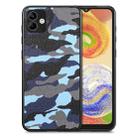 For Samsung Galaxy A04 4G Camouflage Leather Back Cover Phone Case(Blue) - 1