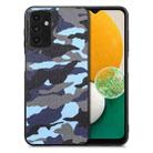 For Samsung Galaxy A13 5G Camouflage Leather Back Cover Phone Case(Blue) - 1