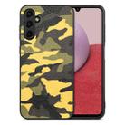 For Samsung Galaxy A14 4G Camouflage Leather Back Cover Phone Case(Yellow) - 1